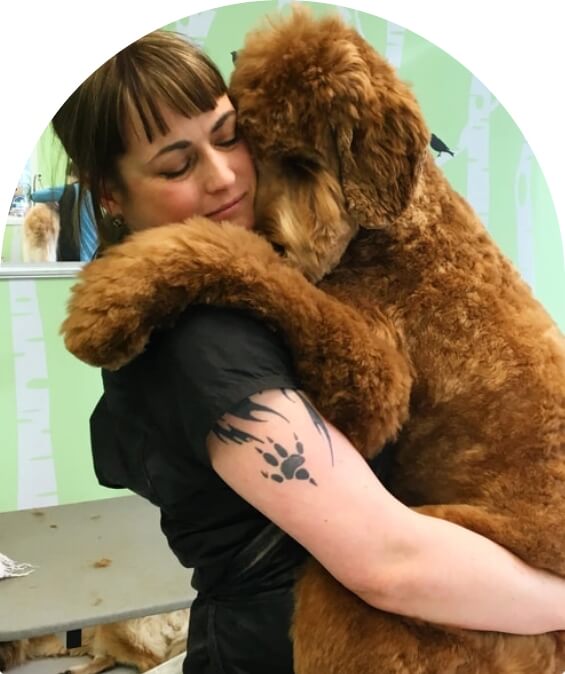 Annie holding a cute dog image